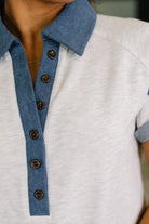 Knowing Me Collared Henley Top - Charming Charlie
