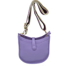Lav Vegan Leather Guitar Strap Small Crossbody Purse, This Guitar Strap bag can be worn crossbody or on the shoulder. This Small Crossbody bag with selected durable vegan leather, nice style with various colors, Complement your existing outfit best Smooth fabric interior lining to avoid scratching item inside, Customized gold-tone metal fitting make you money's worth. Show your trendy side with this awesome crossbody bag. Have fun and look stylish with its fringe deta