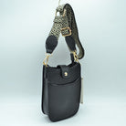 Vegan Leather Crossbody Bag with Adjustable Guitar Straps - Crossbody Bags