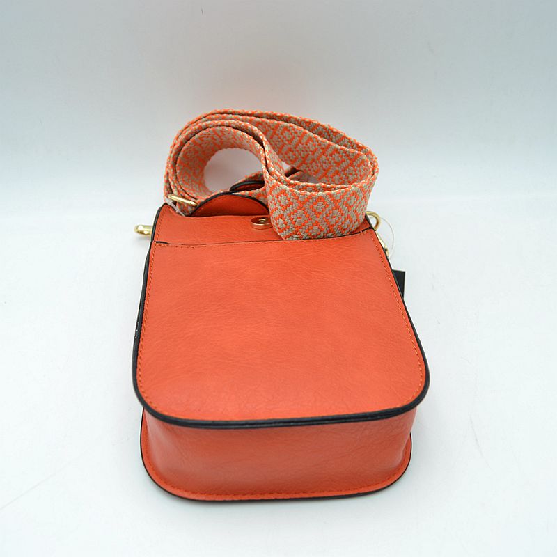Vegan Leather Crossbody Bag with Adjustable Guitar Straps - Crossbody Bags