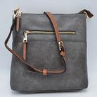 Women’s Kaylee Soft PU Vegan Leather 2 in 1 Tote Crossbody Bag - Dark Gray - Crossbody Bags