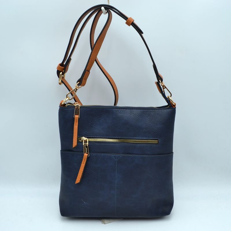 Women’s Kaylee Soft PU Vegan Leather 2 in 1 Tote Crossbody Bag - Navy - Crossbody Bags