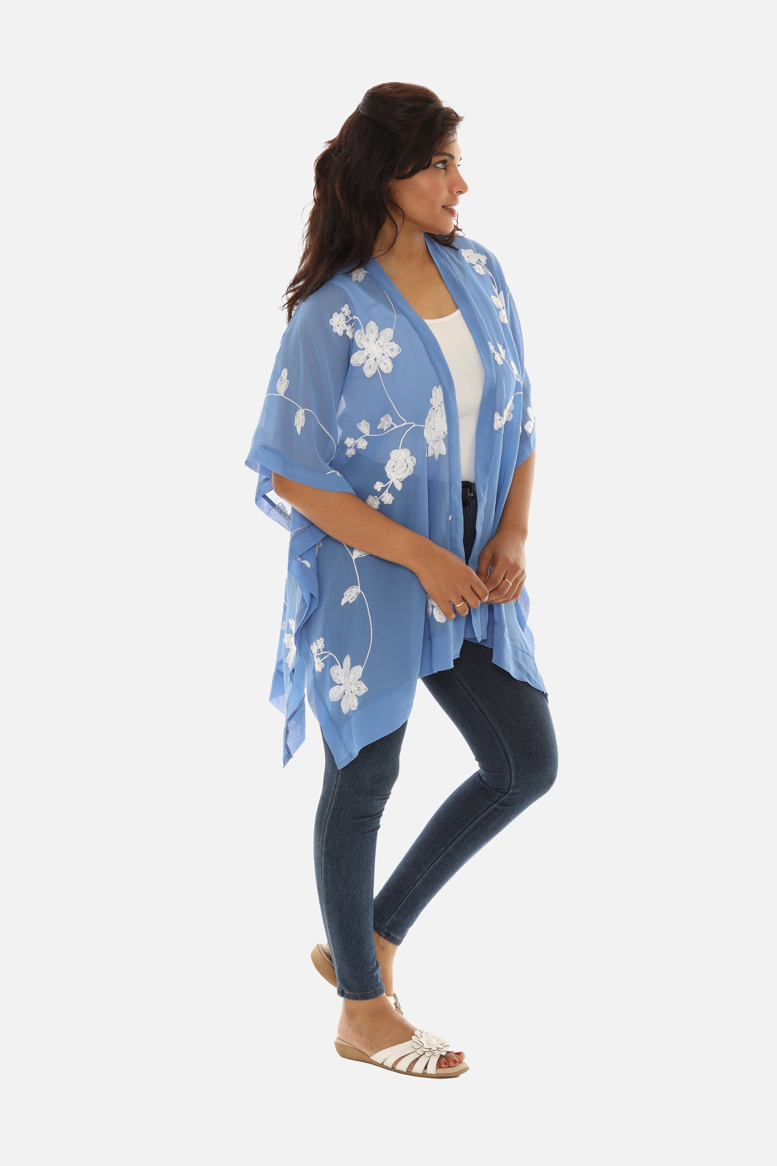 Sheer Floral Embroidered Open Cardigan – Charming Charlie