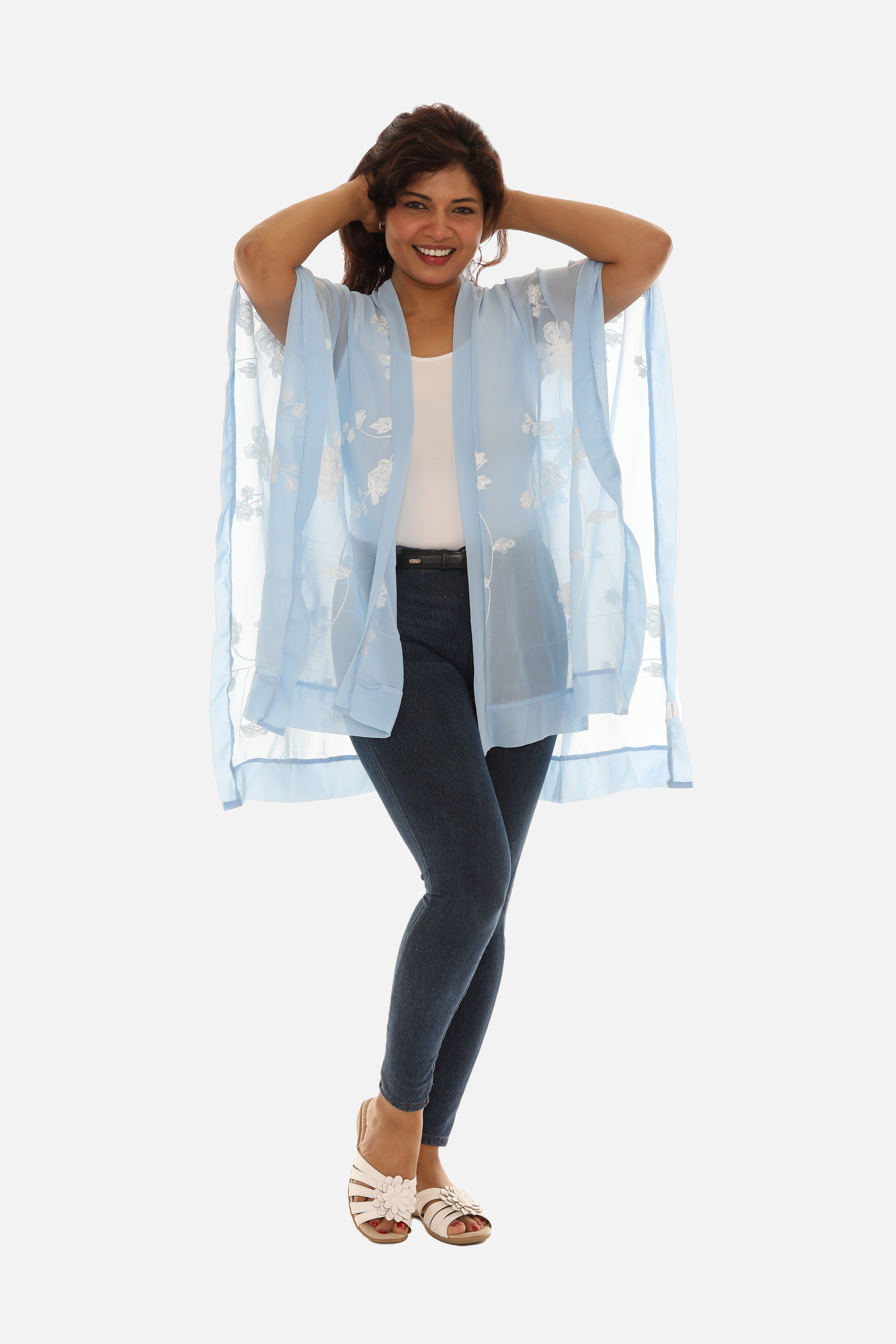 Sheer Floral Embroidered Open Cardigan – Charming Charlie