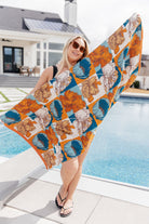 Luxury Beach Towel in Block Floral - Charming Charlie