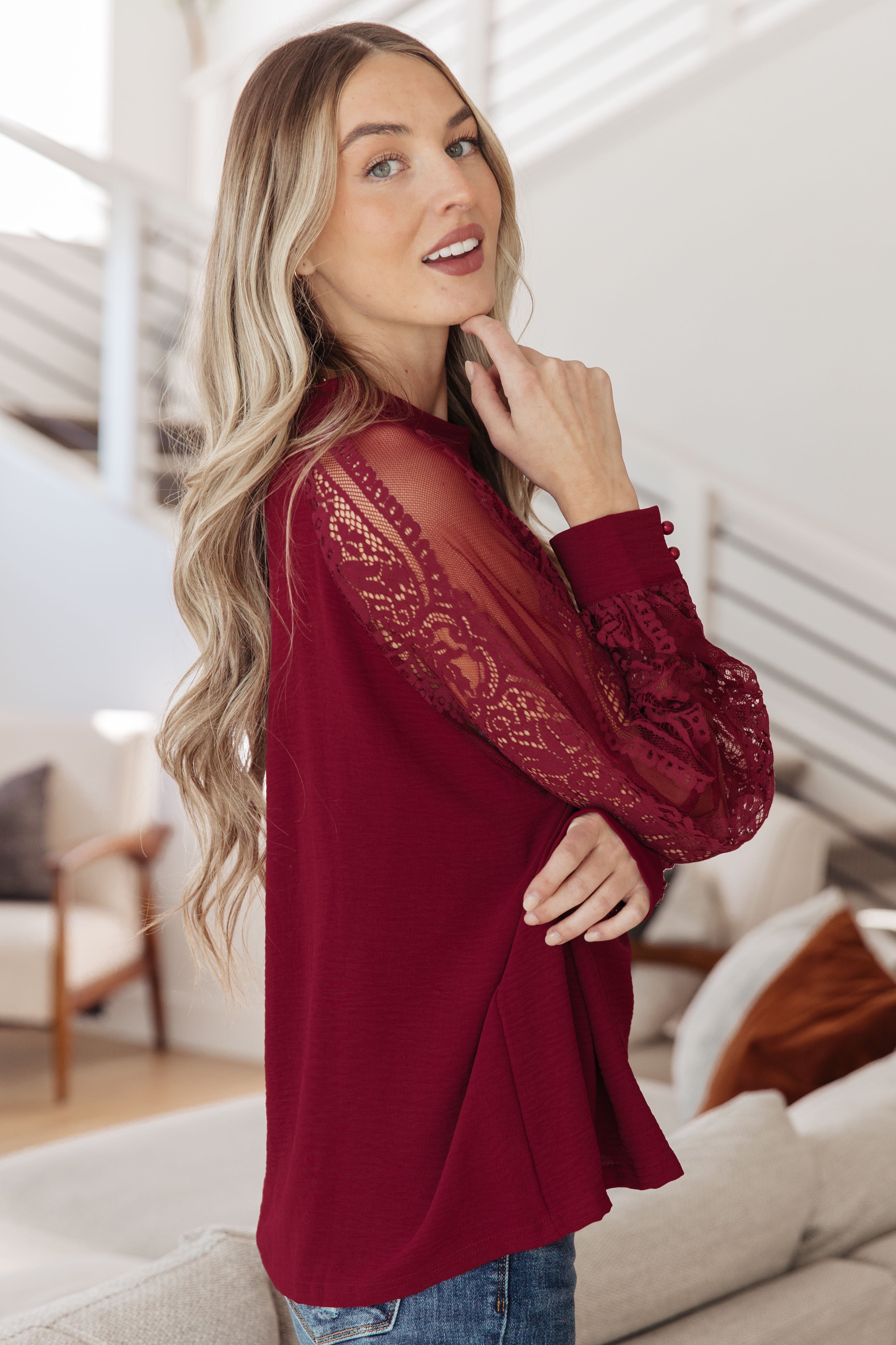 Lace on My Sleeves Blouse - Charming Charlie