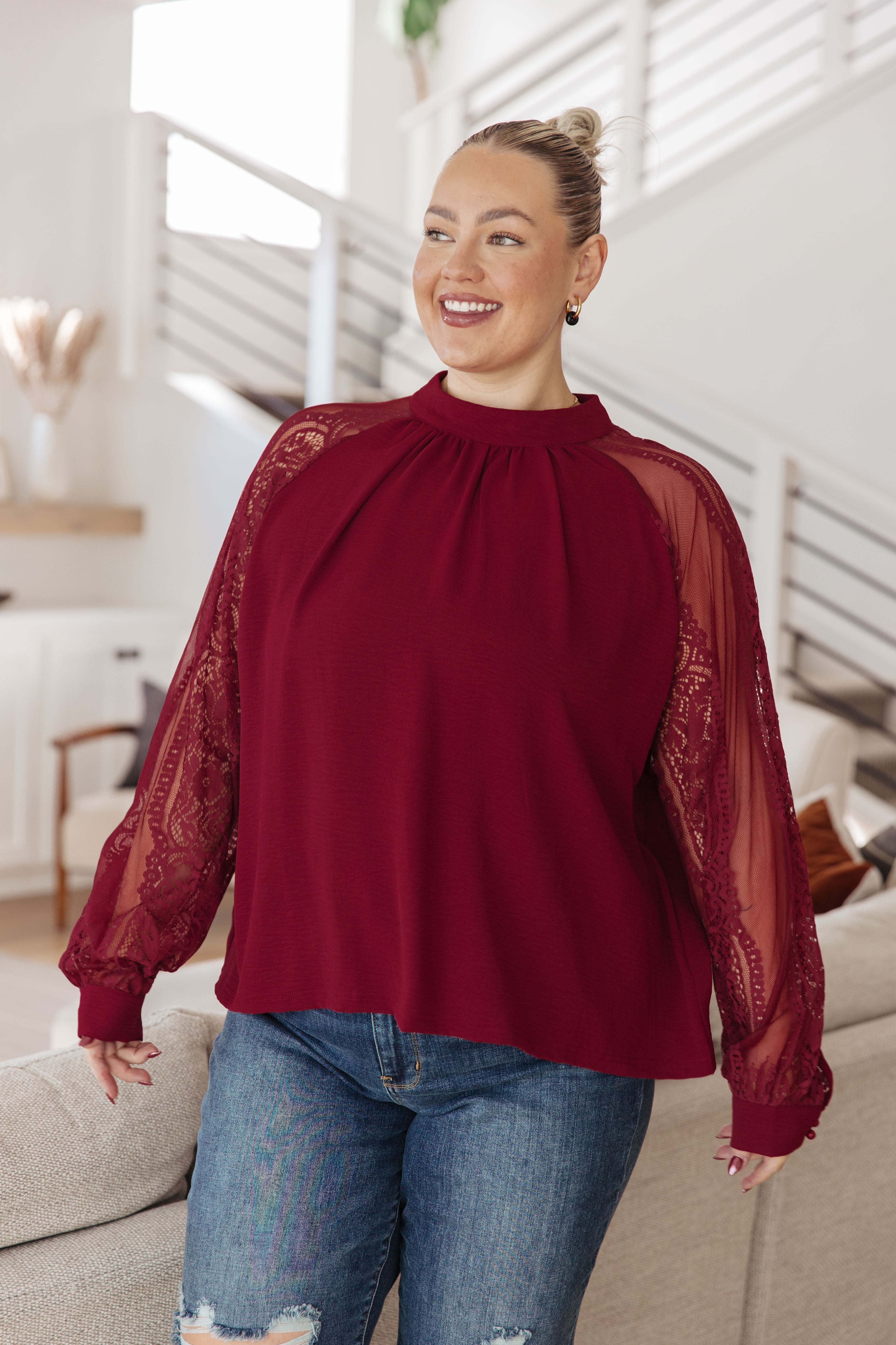 Lace on My Sleeves Blouse - Charming Charlie