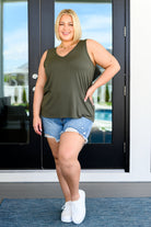 Land of the Free Tank in Olive - Charming Charlie
