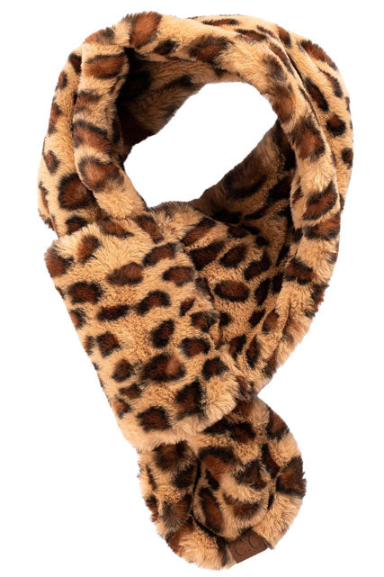 Latte C.C Faux Fur Scarf With Leopard Pattern, accents your look with a soft, highly versatile leopard design and keeps you warm and toasty on cold days and in winter. The variety of its color adds harmony & completes your outfit in perfect style. You will feel cozy, comfortable, and confident any time and any place with this scarf. Throw it on over so many pieces elevating any casual outfit!