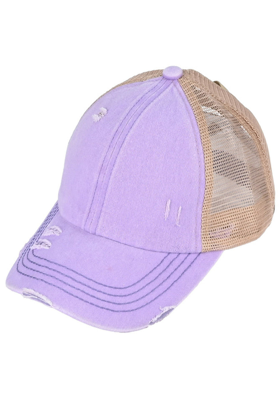 Lavender C.C BASEBALL PONYCAP is a stylish and functional cap that combines the classic look of a baseball cap with the convenience of a ponytail holder. Made with high-quality materials and a comfortable fit, this cap is perfect for any outdoor activity. Stay cool and protected with the C.C BASEBALL PONYCAP.