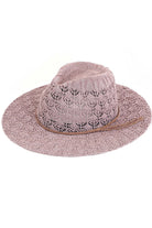 Lavender C.C. Horseshoe Lace Knitting Panama Hat is a must-have accessory for any fashion-forward individual. Its beautiful lace knit design adds a touch of elegance to any outfit, while the high-quality materials ensure durability and comfort. Stay stylish and protected from the sun with this iconic hat.