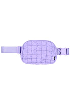 Lavender C.C Quilted Puffer Fanny Pack is a stylish and functional accessory for any on-the-go individual. Made with durable quilted material, this fanny pack provides convenient storage for your essentials while remaining comfortable to wear. Perfect for travelers, runners, and outdoor enthusiasts.