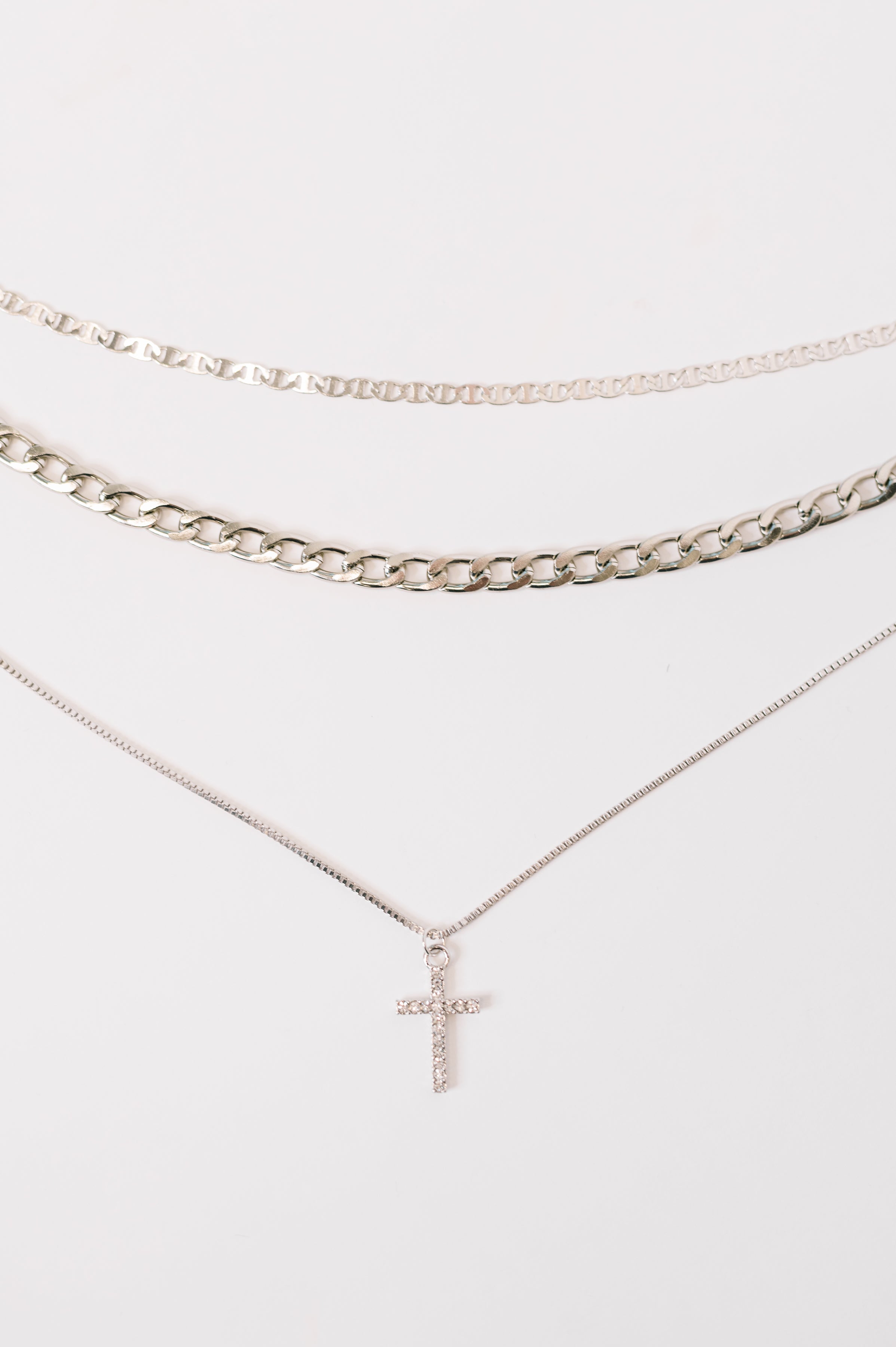 Layered Faith Necklace in Silver - Charming Charlie