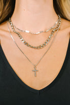 Layered Faith Necklace in Silver - Charming Charlie