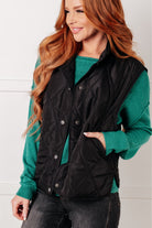 Layering Queen Quilted Puffer Vest in Black - Charming Charlie