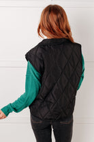 Layering Queen Quilted Puffer Vest in Black - Charming Charlie