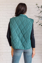 Layering Queen Quilted Puffer Vest in Hunter Green - Charming Charlie