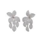  Pavé Fancy Flower Petals Drop Stud Earring - Adina's Jewels