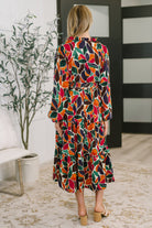 Leafing it All Behind Long Sleeve Tiered Dress - Charming Charlie