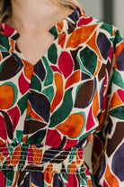 Leafing it All Behind Long Sleeve Tiered Dress - Charming Charlie