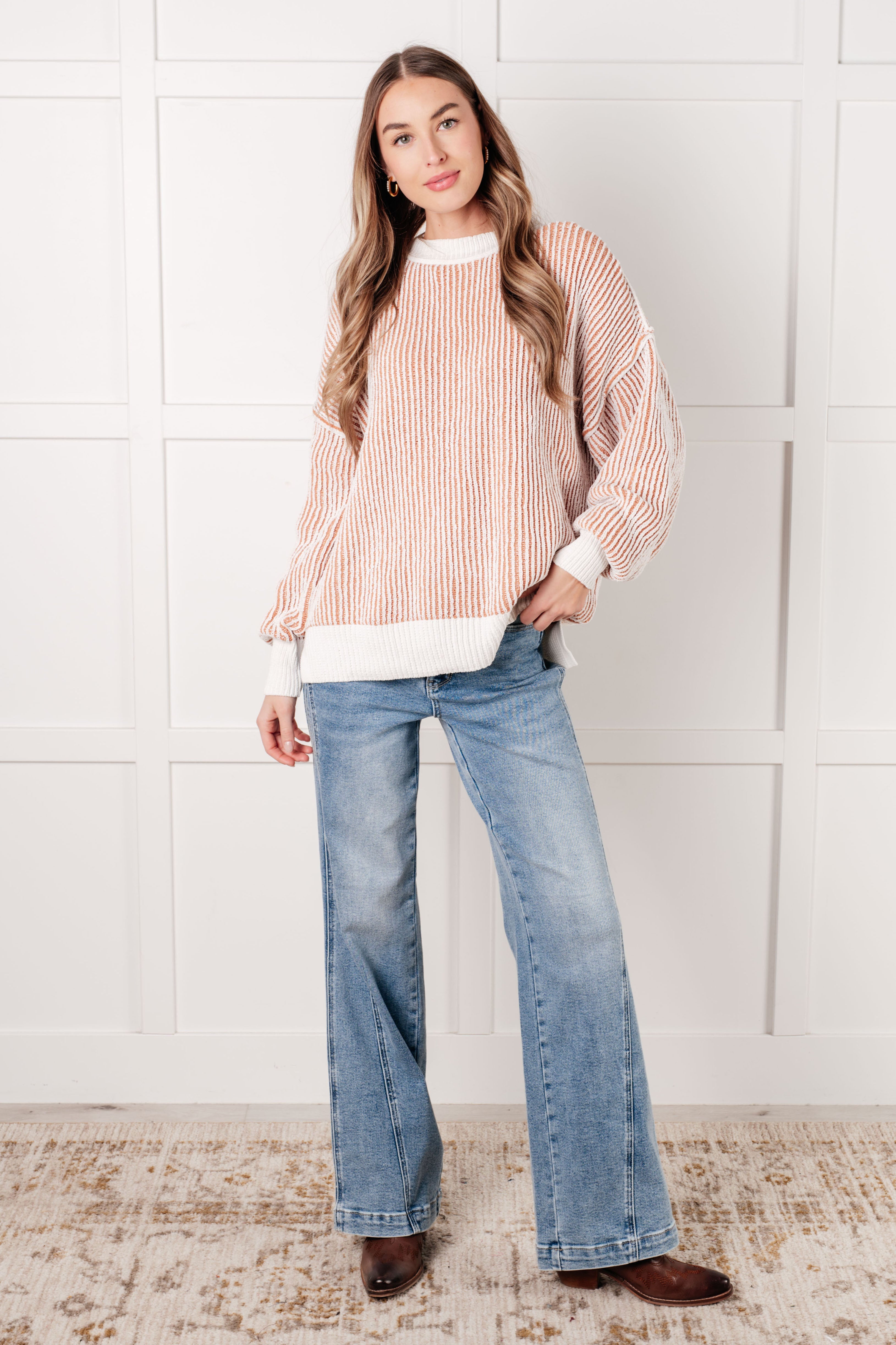Least High Maintenance Contrast Trim Sweater - Charming Charlie