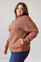 Make No Mistake Mock Neck Pullover in Cocoa - Charming Charlie