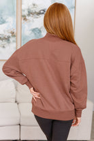 Make No Mistake Mock Neck Pullover in Cocoa - Charming Charlie