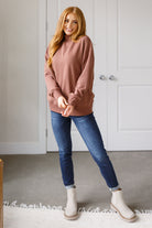 Make No Mistake Mock Neck Pullover in Cocoa - Charming Charlie