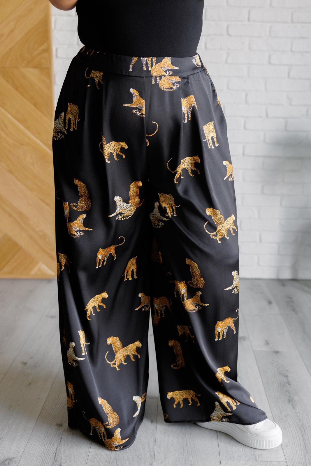 Legendary in Leopard Satin Wide Leg Pants - Charming Charlie