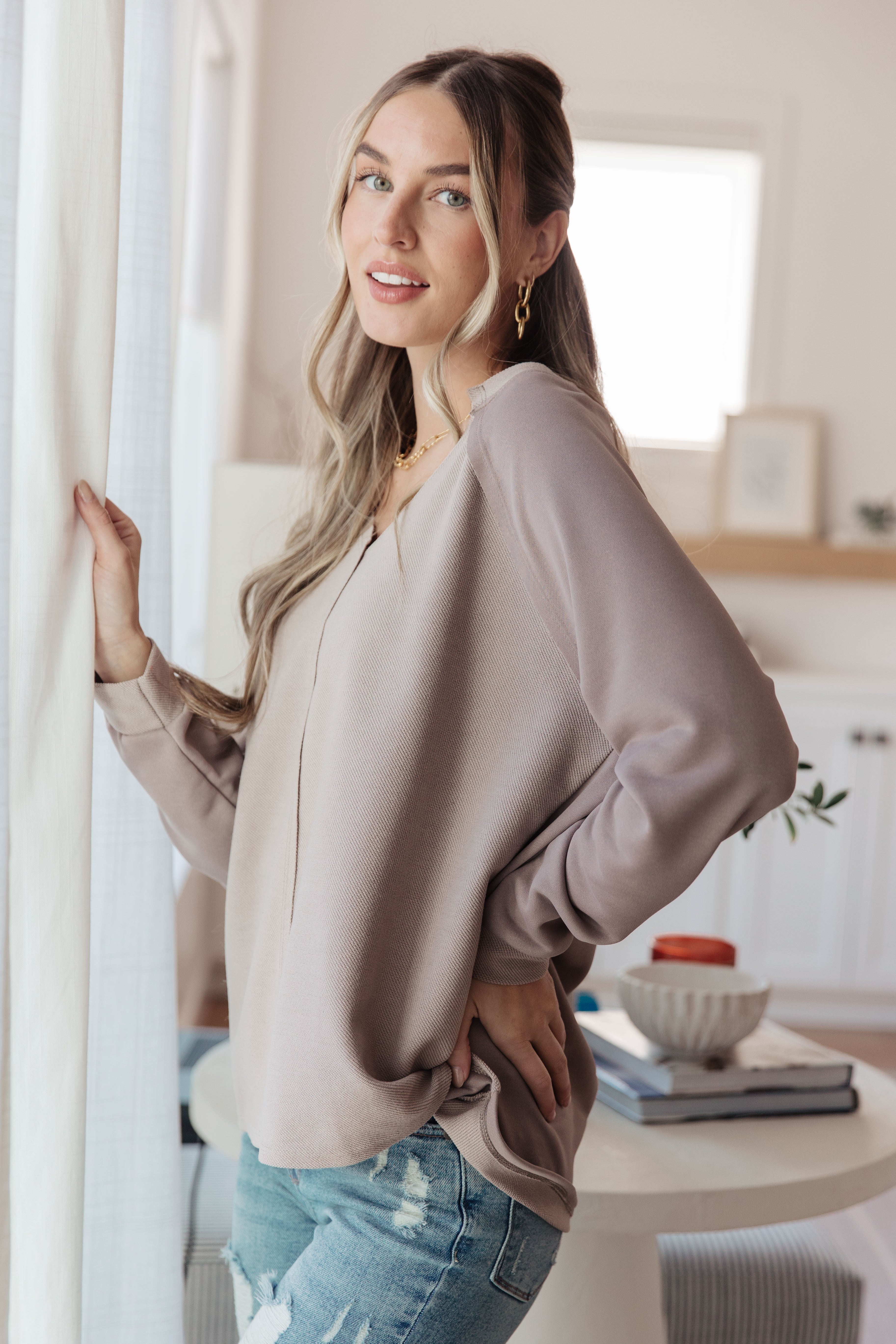 Less Conversation V-Neck Top - Charming Charlie