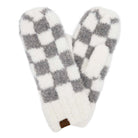 C.C Checkered Pattern Boucle Mittens - Charming Charlie