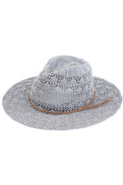 Light Gray C.C. Horseshoe Lace Knitting Panama Hat is a must-have accessory for any fashion-forward individual. Its beautiful lace knit design adds a touch of elegance to any outfit, while the high-quality materials ensure durability and comfort. Stay stylish and protected from the sun with this iconic hat.
