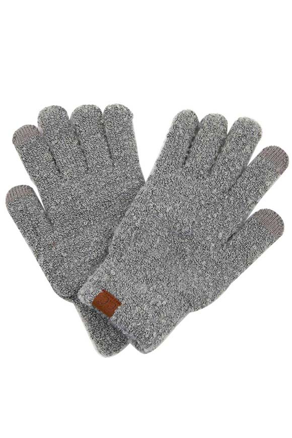 Light Melange Gray C C solid boucle gloves, These boucle gloves are designed nicely that enrich your beauty and highlight and/or contrast many different outfits. Stay warm and cozy with these gloves in winter or cold weather. Different color variations give you the opportunity to coordinate with different outfits in style. Perfect pair for the holiday season, outdoor activity, camping, running, skiing, and holiday shopping. Stay beautiful and warm!