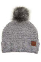 Light Melange Grey C C Solid Boucle Yarn Beanie Hat With Pom, wear before going outside or into the cool air to stay warm and toasty with enriched luxe. You’ll want to reach for this toasty beanie to keep you incredibly warm in winter. Accessorize the fun way with this yarn beanie hat with pom. It's the autumnal touch you need to finish your outfit in perfect style. Beautiful winter gift accessory!