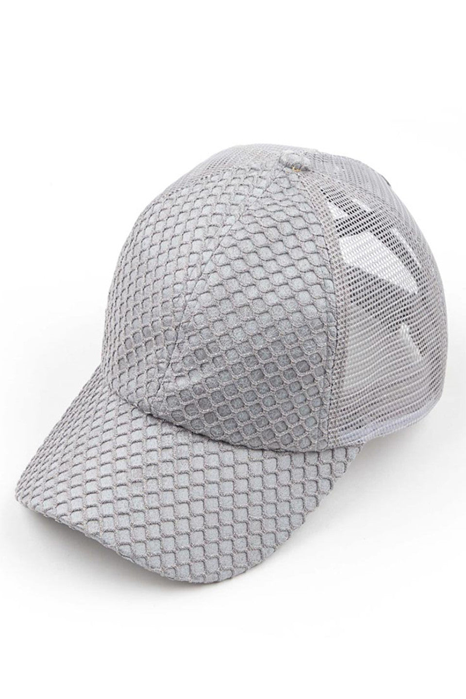 C.C GLITTER NETS CRISS-CROSS PONYCAP - Charming Charlie