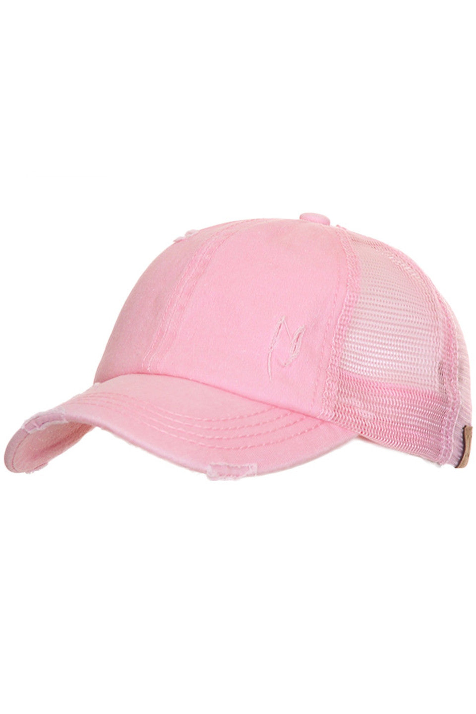 Light Pink C.C BASEBALL PONYCAP is the perfect combination of fashion and function. Made with high-quality materials, it provides both style and protection from the sun. Its adjustable strap ensures a comfortable fit for all head sizes. Stay trendy and protected with the C.C BASEBALL PONYCAP.