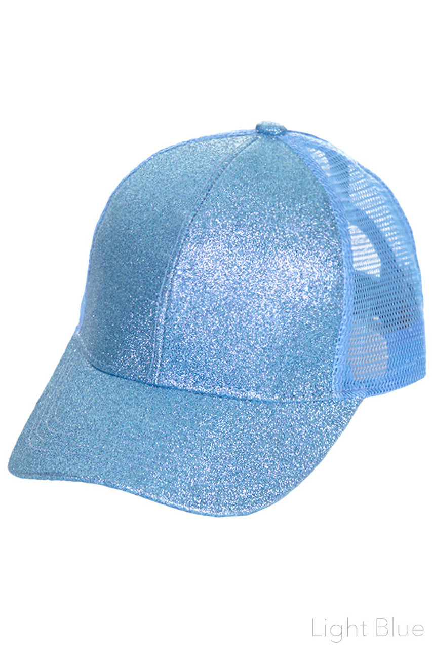 light blue-C.C BASEBALL PONYCAP is a must-have accessory for any baseball fan. Made with high-quality materials, this cap offers both style and functionality. Featuring a ponytail holder, it allows for easy and comfortable wear while keeping your hair in place. Elevate your game day look with the C.C BASEBALL PONYCAP.