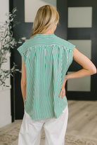 Like a Song Sleeveless V-Neck Blouse in Green - Charming Charlie
