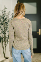 Literally Obsessed with Me Long Sleeve Top in Olive - Charming Charlie