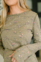 Literally Obsessed with Me Long Sleeve Top in Olive - Charming Charlie