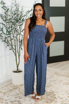 Live Your Best Life Floral Jumpsuit in Blue Floral - Charming Charlie
