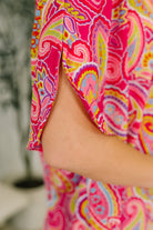 Lizzy Breeze Top in Hot Pink Paisley - Charming Charlie