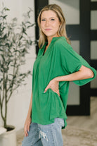 Lizzy Breeze Top in Kelly Green - Charming Charlie
