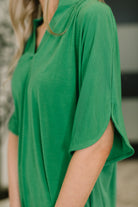 Lizzy Breeze Top in Kelly Green - Charming Charlie