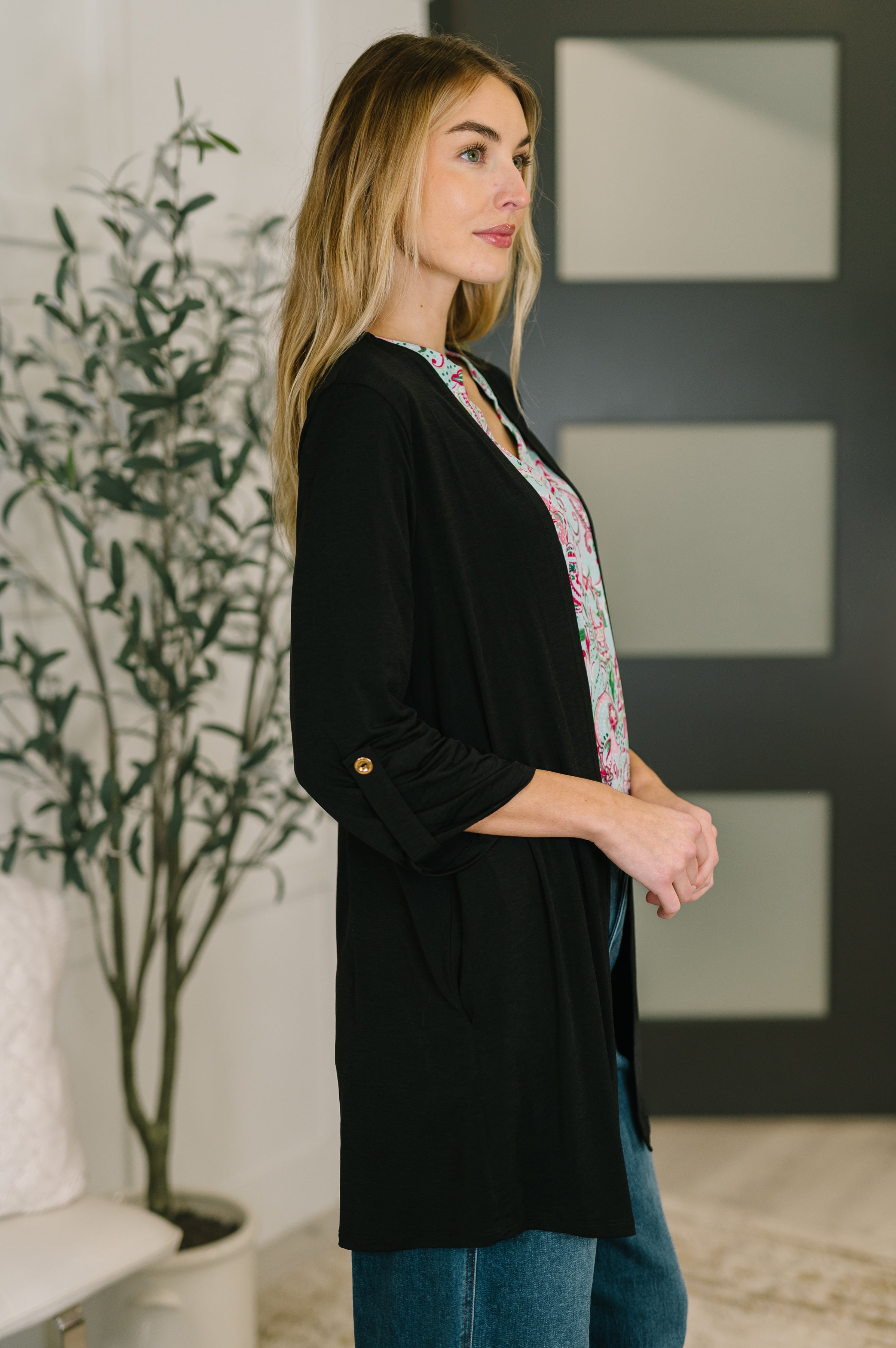 Lizzy Cardigan in Black - Charming Charlie