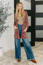 Lizzy Cardigan in Chocolate Paisley - Charming Charlie