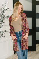 Lizzy Cardigan in Chocolate Paisley - Charming Charlie