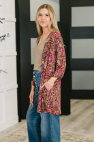 Lizzy Cardigan in Chocolate Paisley - Charming Charlie