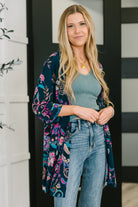 Lizzy Cardigan in Hunter Green Floral Paisley - Charming Charlie