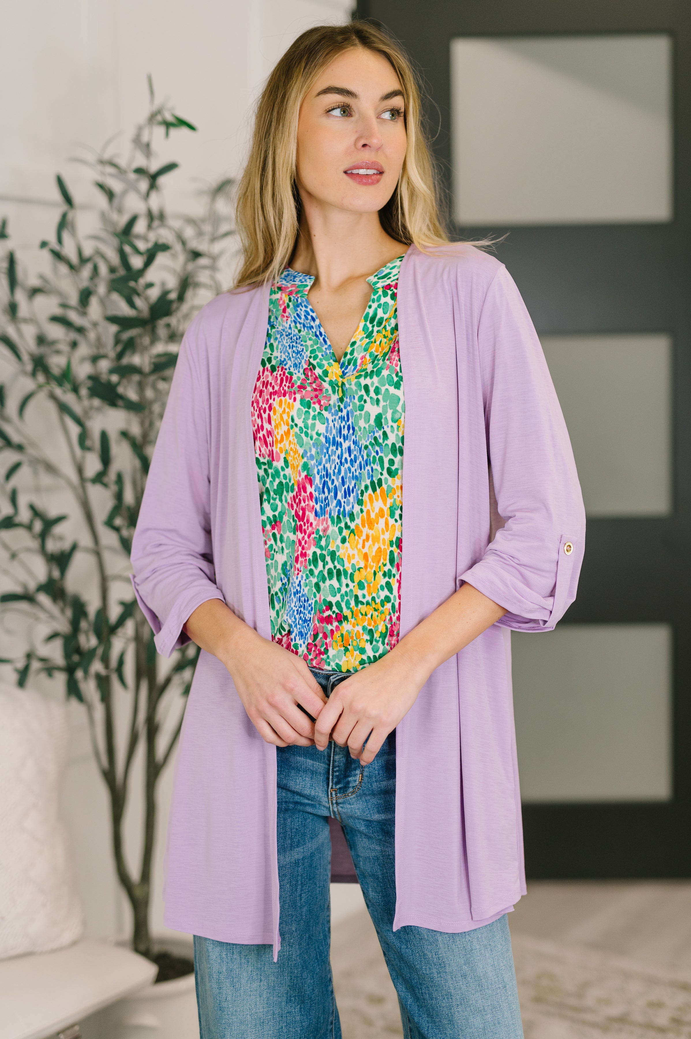 Lizzy Cardigan in Orchid Bloom - Charming Charlie